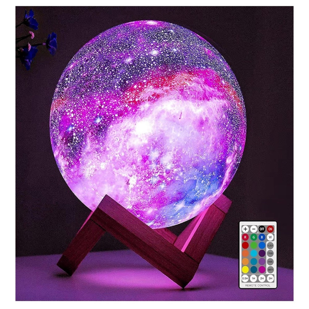 BRIGHTWORLD Moon Lamp Galaxy 5.9 inch 16 Colors LED 5.9inch, Multicolor